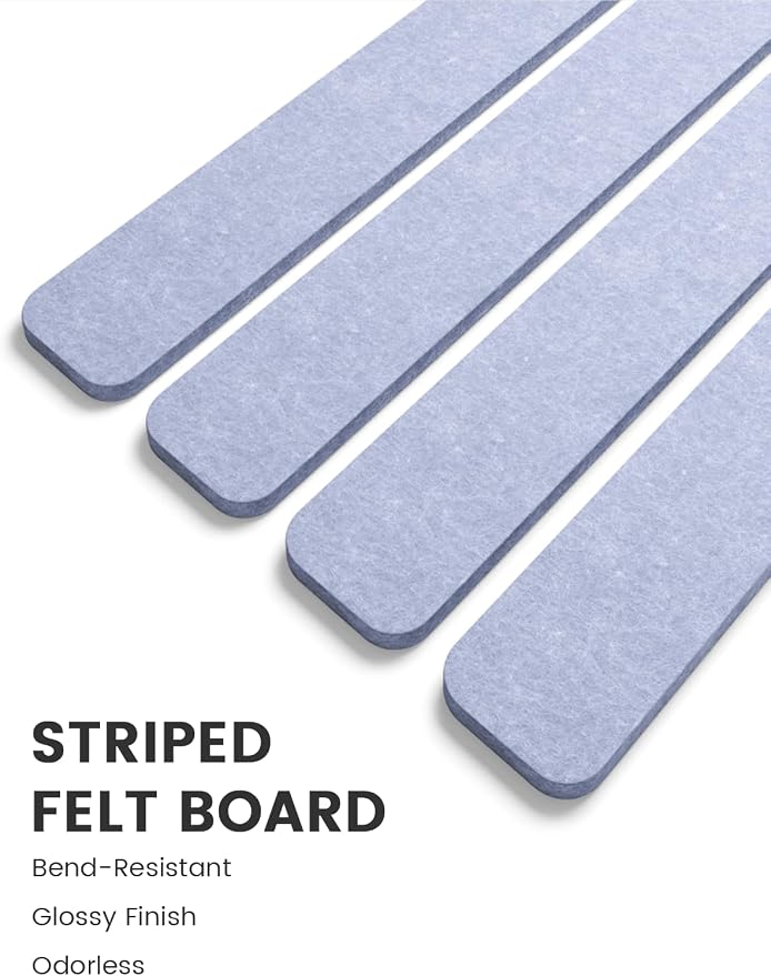 Fluxynara Cork Board Alternative Felt Strip Board 8-Pack 13"x2", Office Pin - Image 3