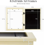 Kids Art Frames, 8.5x11 Front Opening Kids Artwork Frames Changeable, Ivory - Image 4
