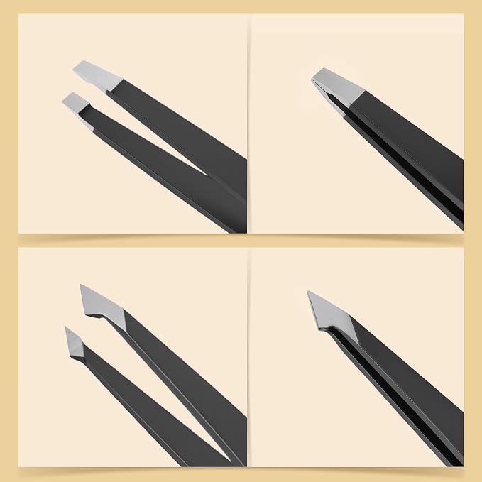 4-Pack Tweezers for Eyebrows Facial Hair, Ingrown Hair Removal, Tweezer Set - Image 6