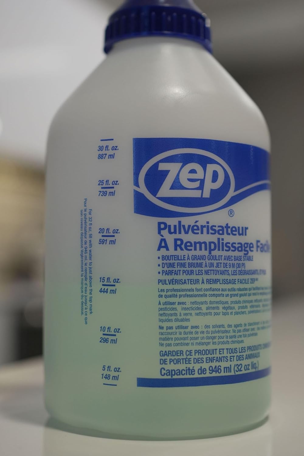 Zep E-Z Fill Professional Sprayer - 32 Ounce (Case of 8) - U43008 - Wide Mouth Spray Bottle for Easy Pouring, High Output, Great for Cleaners, Degreasers and More!