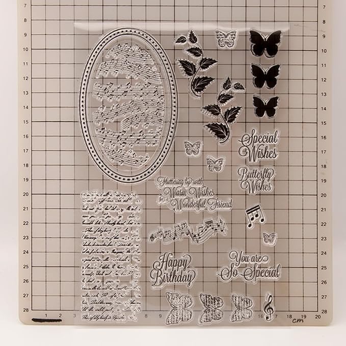 Vintage Words Music Background Clear Stamps Cards - Image 4