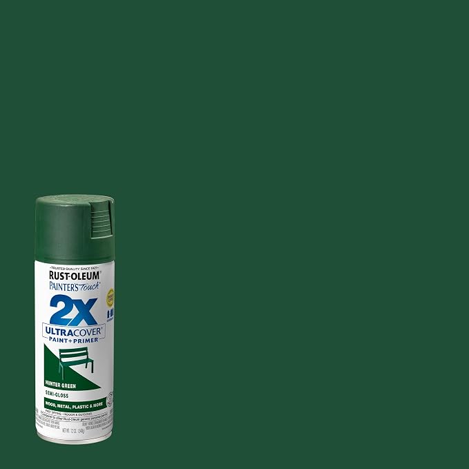 Rust-Oleum Painter's Touch 2X Spray Paint, Semi-Gloss Hunter Green | Indoor and - Image 2