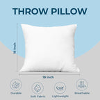 Utopia Bedding Throw Pillows – 18 x 18 Inches Down Alternative Pillows - Image 4