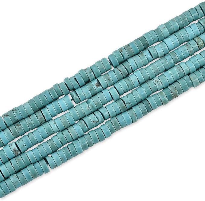 170pcs 5x2mm Natural Turquoise Heishi Disc Rondelle Spacer Stone Semi Precious by LIFAVOVY