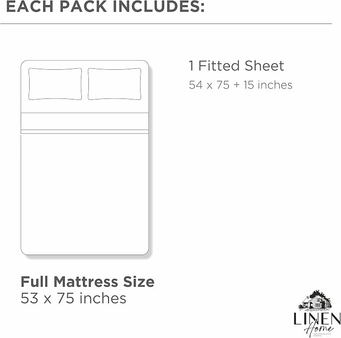 Linen Home 100% Cotton Percale Weave Fitted Sheet, Full Size, English Rose - Image 6