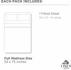 Linen Home 100% Cotton Percale Weave Fitted Sheet, Full Size, 1 Deep Pocket - Image 6
