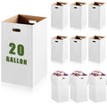 10 Pack 20 Gallon Corrugated Cardboard Trash Cans Bulk for Events Parties Disposable and Reusable Cans Bottle Recycling Bins with 20 Garbage Bags White Garbage Boxes for Outdoor Events