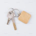 AUEAR, Blank Wooden Key Chain Wood Keychain Key Ring Key Tags Personalized EDC - Image 8