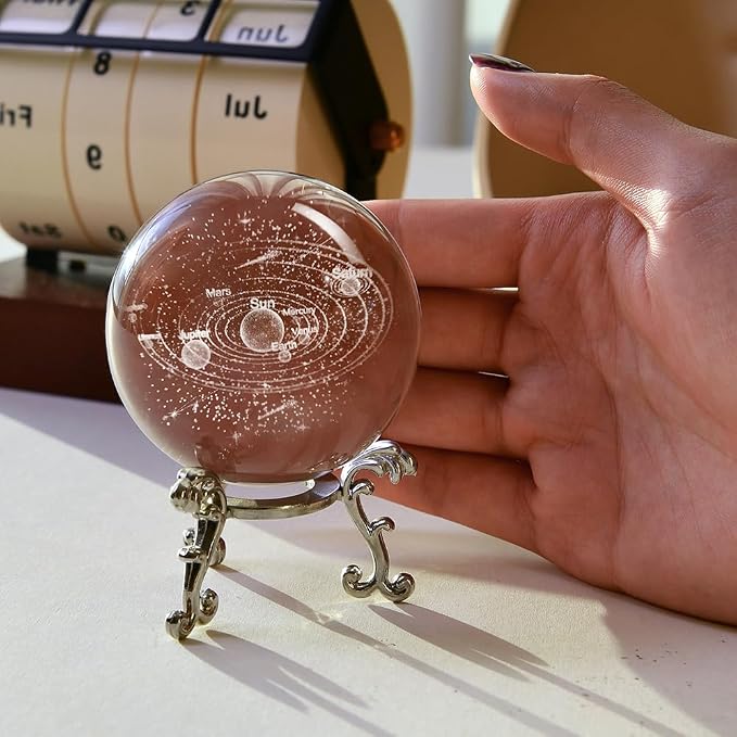 3D Solar System Crystal Ball Glass Universe Gifts | 60mm Glass Astronomy Globe - Image 6