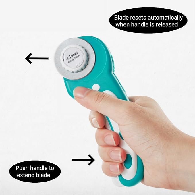 45mm Rotary Cutter and Mat Set, Fabric Cutter Wheel and 12x18 Inch Self Healing - Image 7