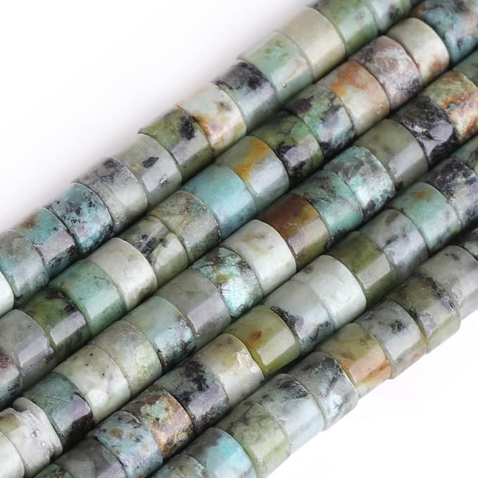 155pcs 4x2mm Natural African Turquoise Heishi Disc Rondelle Spacer Stone Semi - Image 2