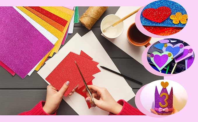10 Sheets Glitter Paper Sheet for Easter Memorial Flag Independence Day - Image 9