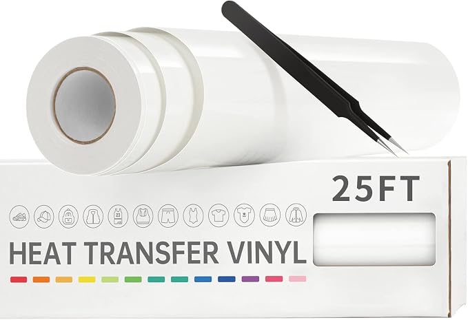 VinylRus Heat Transfer Vinyl-12” x 25FT Iron on Vinyl Roll by VinylRus