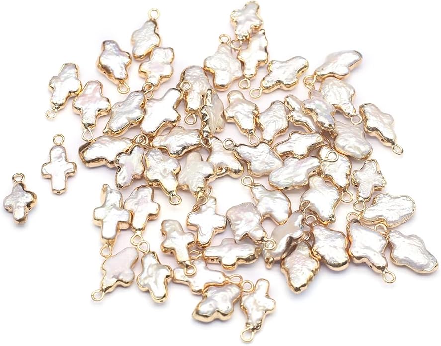 5 Pcs Natural Pearl Pendants Irregular Freshwater Pearl Pendant Charms by Zotoone