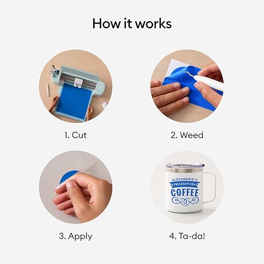 Cricut Premium Permanent Vinyl Roll, Medium Blue - Image 6