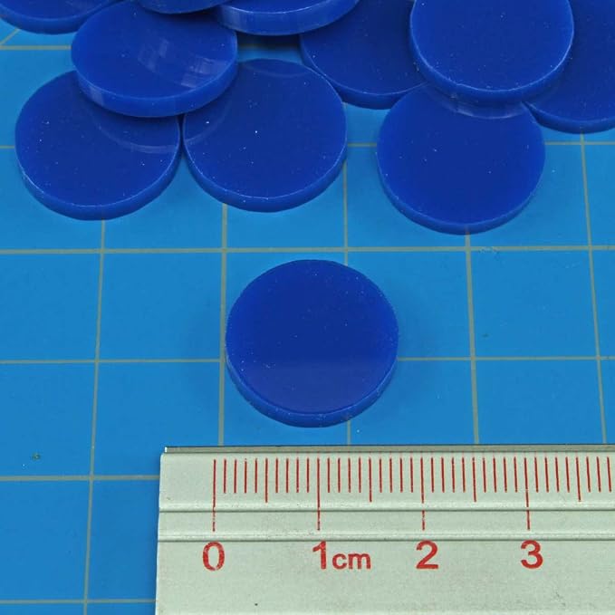LITKO 18mm Game Tokens | Bingo, Board & Card Counters | Set of 25 | Blue | 3mm - Image 2