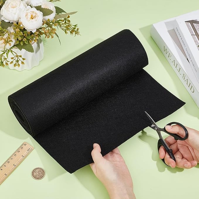 BENECREAT 118x11.8Inch Black Felt Roll, Fabric Sheets Soft Woven Nonwoven - Image 3