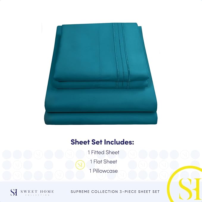 Twin Sheets - Breathable Luxury Sheets - 1800 Supreme Collection Extra Soft - Image 4