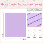 Tintnut Boho Permanent Vinyl 8 Pcs 12x10in Pale Lilac Purple Adhesive Vinyl | - Image 2