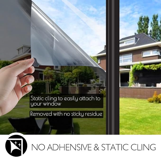 HIDBEA One Way Privacy Window Film, Daytime Mirror Reflective Heat Control UV - Image 6