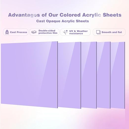Adrattnay Purple Acrylic Sheets 1/8 Thick, Opaque Acrylic Sheets Acrylic Panel - Image 3