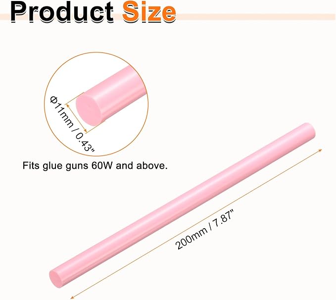 HARFINGTON 10pcs Hot Glue Sticks 0.43" Dia x 7.87" Long EVA Mini Hot Melt - Image 2