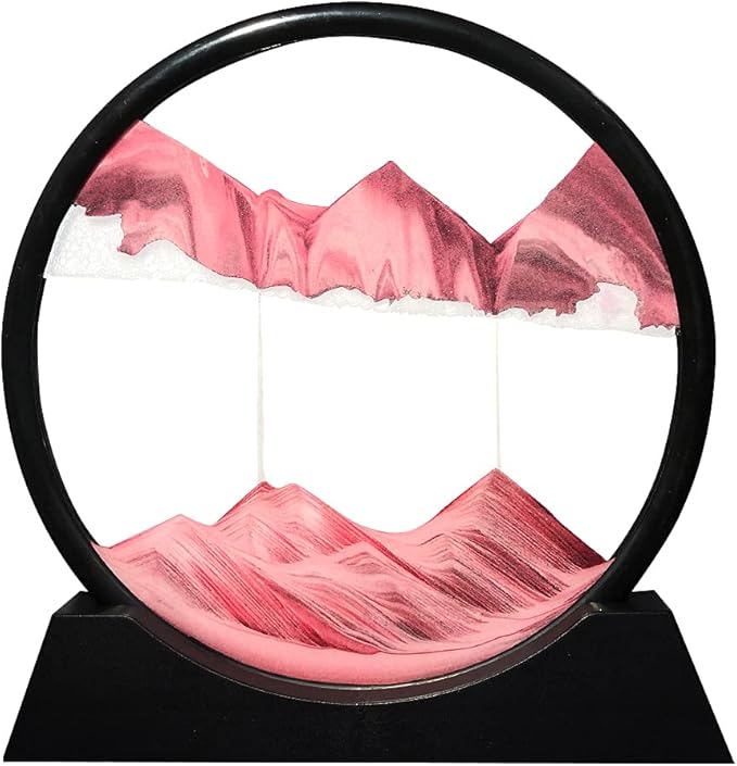Muyan Moving Sand Art Picture Sandscapes in Motion Round Glass 3D Deep Sea Sand by Muyan