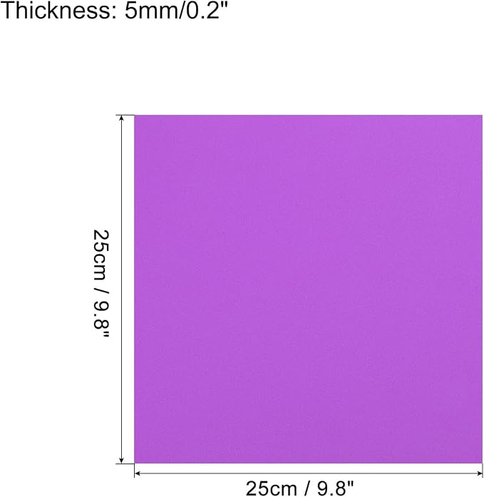 MECCANIXITY EVA Foam Sheets Purple 9.8 Inch x 9.8 Inch 5mm Thick Crafts Foam - Image 2
