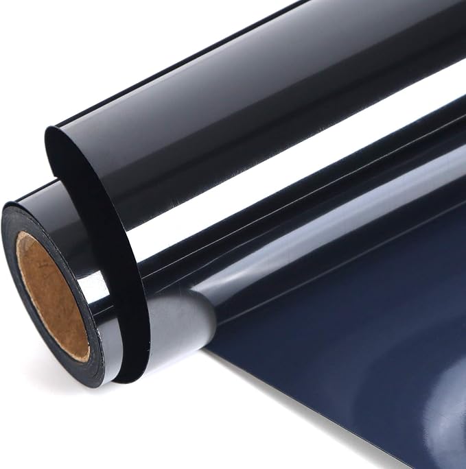 FUNKAKA Black HTV Heat Transfer Vinyl Rolls, Adhesive Black HTV Vinyl by FUNKAKA