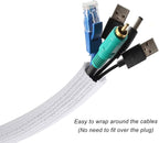 25ft - 1/2 inch Braided Cable Management Sleeve Cord Protector - Self-Wrapping - Image 2