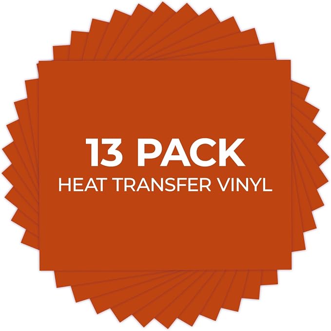 HTVRONT Orange Heat Transfer Vinyl, 13 Pack, Compatible by HTVRONT