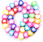 100pcs Colorful Heart Polymer Clay Spacer Beads - Image 3