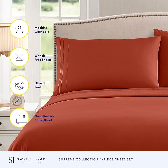 Twin Sheets - Breathable Luxury Sheets - 1800 Supreme Collection Extra Soft - Image 2
