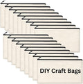 20 PCs Blank canvas Zipper Pouch, Makeup Bags Bulk Pencil Pouch by CRULEEN