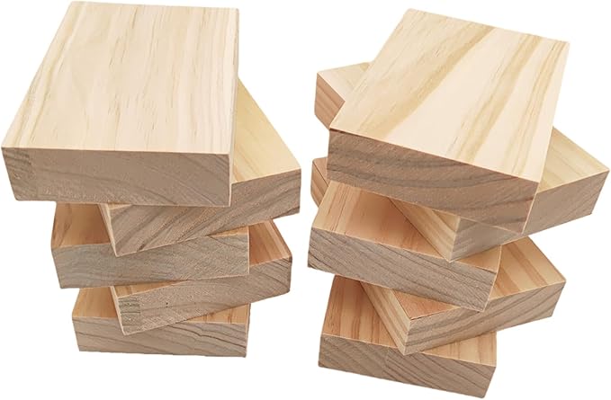 10PCS Rectangle Wood Boards Unfinished Wood Blocks - Image 5
