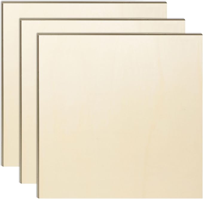 3 Pack 24 x 24 x 1/4 Inch-6mm Thick Basswood Sheets by AWIZOM