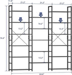 NUMENN Triple Column 6 Tier Bookshelf, Bookcase - Image 2