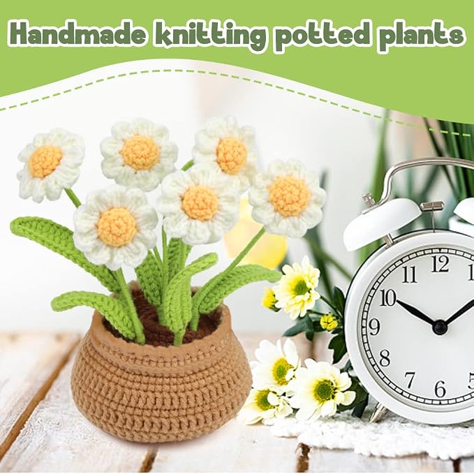 kgxulr Crochet Kit for Beginners, Little Daisy Crochet Kit Beginner Crochet - Image 6