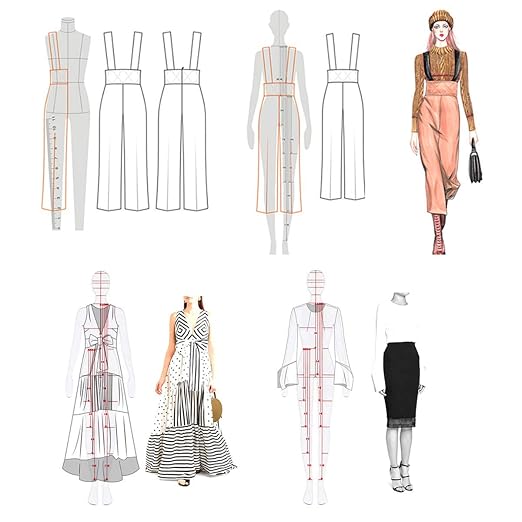 4 Models Fashion Illustration Rulers, Fashion Sketching Templates Ruler - Image 6