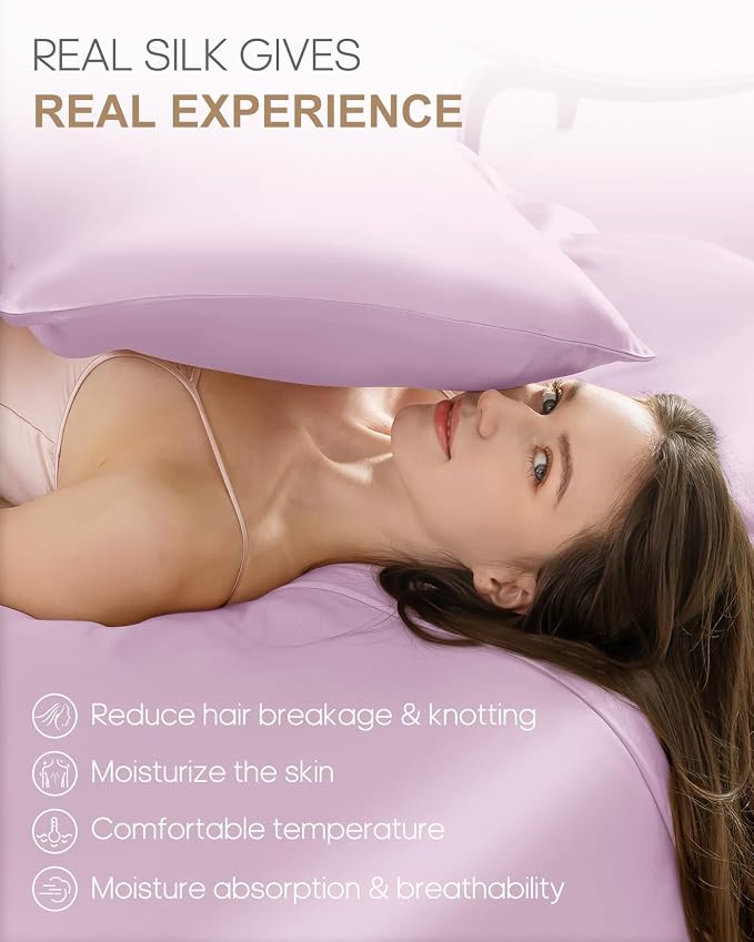 THXSILK Silk Pillowcase for Hair and Skin, 100% Mulberry Silk Bed Pillowcase 22 - Image 3