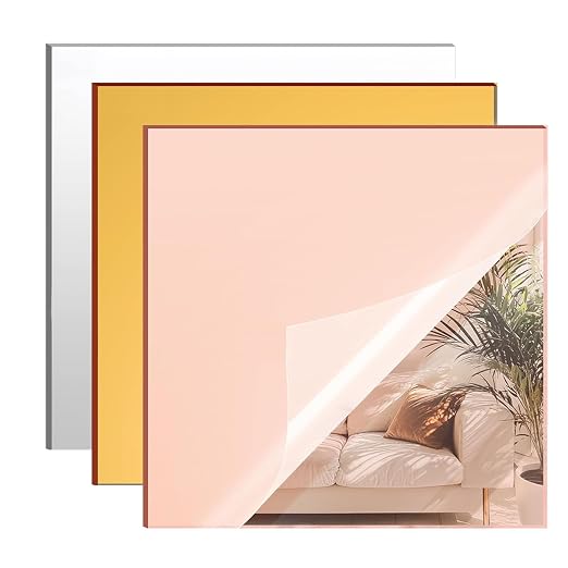 3 Pack - Gold, Rose Gold, 3 Pieces | 1/8" Thick Reflective Acrylic by SAKRNIC