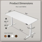 Agilestic Electric Standing Desk, 55 x 24 Inches Height Adjustable Desk - Image 3