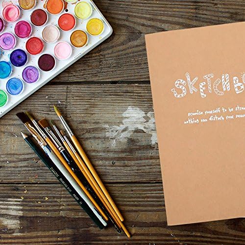 Kraft Cover Drawing Notebook & Sketchbook – Set of 2 Blank Plain Sketch Books – - Image 6