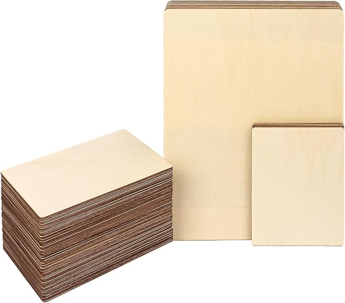 90 PCS Plywood Sheets for Crafts, Wood Boards for Crafts, Laser Cut Crafts by Geytetqi