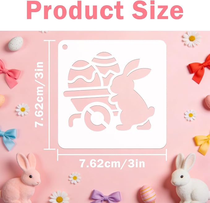 72 PCS 3x3 Inch Easter Stencils - Image 2
