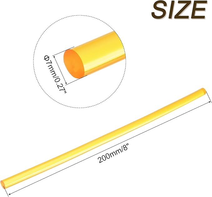 uxcell Mini Hot Glue Sticks for Glue Gun 7mm x 200mm Transparent Yellow 12pcs - Image 2