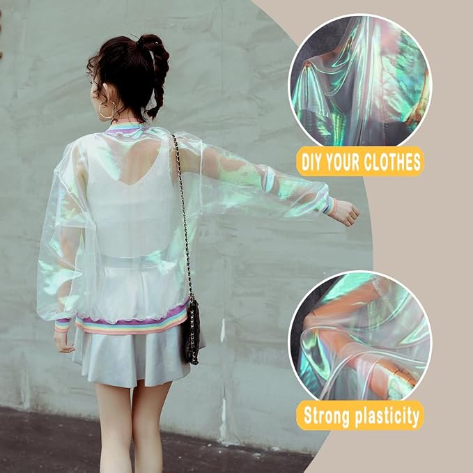 11 Yard Long White Iridescent Organza Fabric - Image 5