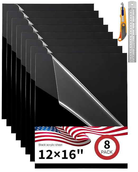 12x16 Black Acrylic Sheet 3mm, Plexiglass Board by Unknown