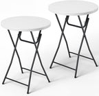 Folding Table 2 Pack, 32 Inch Foldable Cocktail Bar, High Top Round Folding Bar by FoldingFurniture