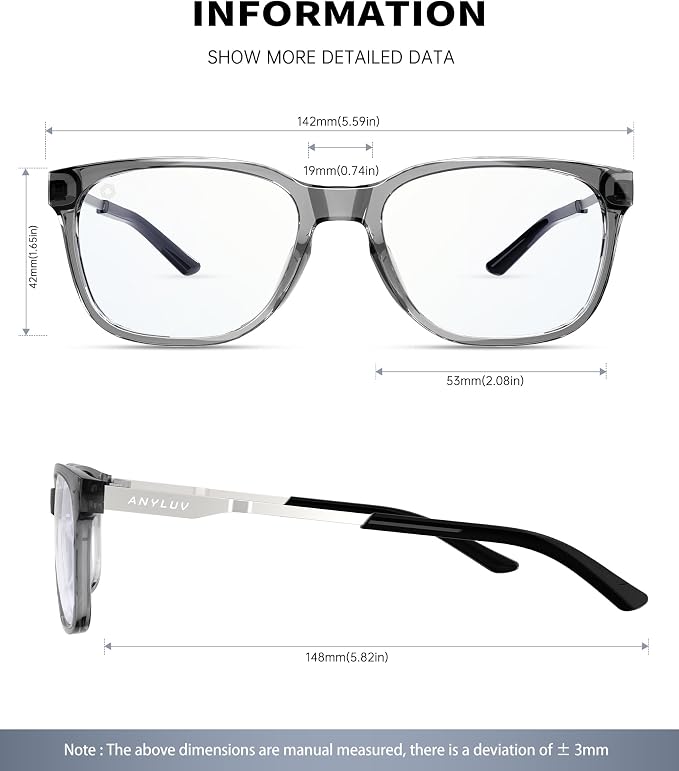 ANYLUV Blue Light Glasses for Men, Lightweight Computer Gaming Glasses - Image 3